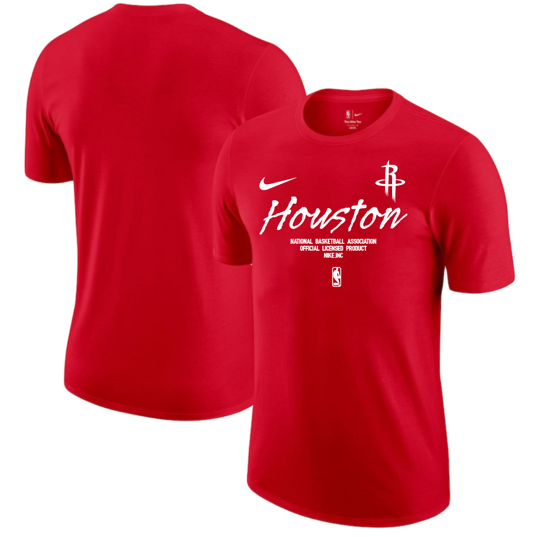 Men 2025 NBA Houston Rockets Red Nike T shirts style 3